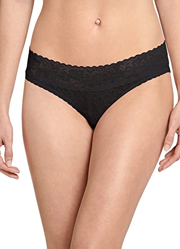 Jockey Women's Underwear Allover Lace Bikini, Black, M