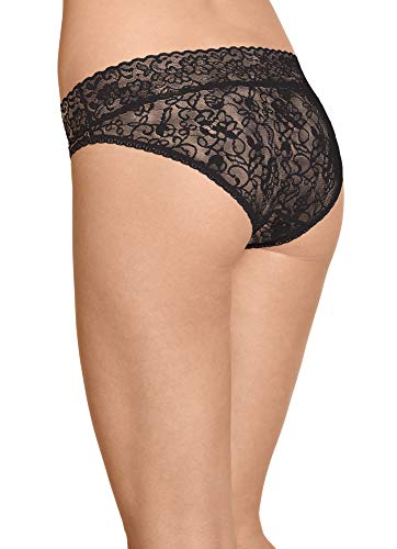 Jockey Women's Underwear Allover Lace Bikini, Black, M