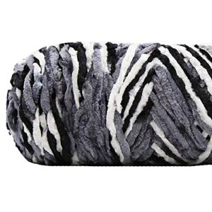 5 skeins soft velvet yarn crochet knitting yarn fluffy chenille yarn hand knit yarn diy bag sweater scarf hat yarn knitting materials gray white black