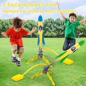 V-Opitos Rocket Launch Toys for Kids Age of 3, 4, 5, 6, 7, 8 Year Old Boys & Girls, 2 Pack Rocket Launchers with 8 Colorful Foam Rockets, Top Outdoor Game, Ideal Christmas & Birthday Gift