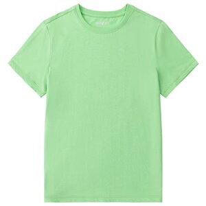 americloud kids short sleeve t-shirt youth soft tee crewneck cotton t shirts for boys and girls size 3-12 years(green-l)