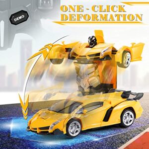 Dolanus Remote Control Car - Transform Robot RC Cars Contains All Batteries: One-Button Deformation and 360 Degree Rotating Drifting, Present Christmas Birthday Gift for Boys/Girls