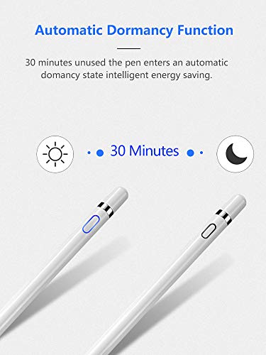 Stylus Pens for Touch Screens, Fine Point Stylus Compatible with Touch Screens, Tablet Pen for Precise Writing & Drawing, Digital Pencil for i-Pad/Smart Phones and Other Tablets (White)