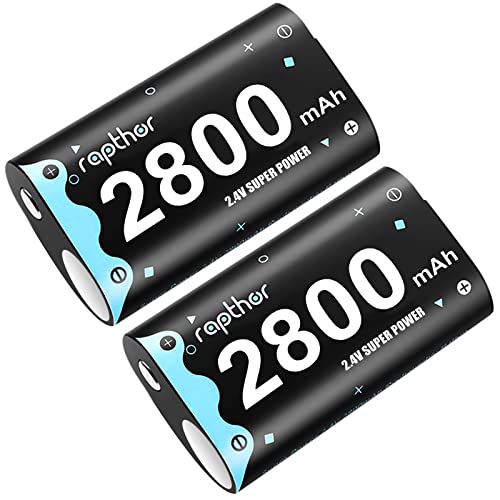 2800mAh Rechargeable Controller Battery Pack for Xbox One/Xbox Series X/Xbox One S/Xbox One X/Xbox One Elite, Rapthor 2x2800 mAh High Power NI-MH Batteries Kit Without Charger (2 Batteries Only)