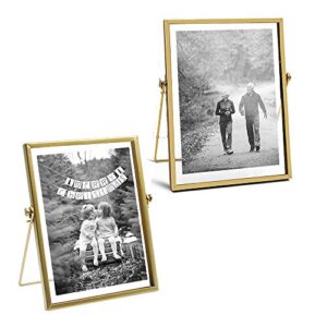 acelist 5 x 7 + 4 x 6 glass photo frame collection simple metal geometric picture frame with plexiglas cover