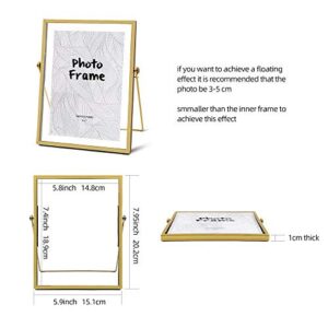 AceList 5 x 7 + 4 x 6 Glass Photo Frame Collection Simple Metal Geometric Picture Frame with Plexiglas Cover