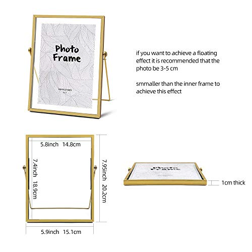 AceList 5 x 7 + 4 x 6 Glass Photo Frame Collection Simple Metal Geometric Picture Frame with Plexiglas Cover