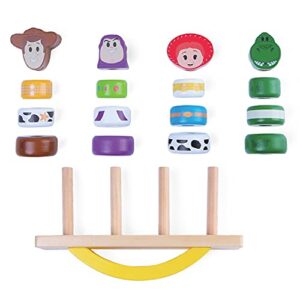 Disney Wooden Toys Toy Story Balance Blocks, 17-Piece Set Features Woody, Buzz Lightyear, Jessie, and Rex, Amazon Exclusive, by Just Play