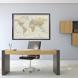 Swiftmaps 18" x 27" World Map Contemporary Premier Wall Map Poster Mural, Laminated, Made in the USA