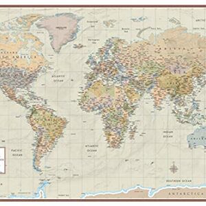 Swiftmaps 18" x 27" World Map Contemporary Premier Wall Map Poster Mural, Laminated, Made in the USA