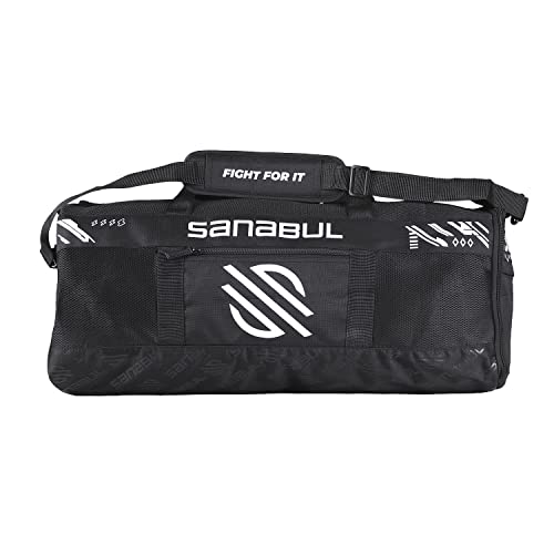 Sanabul Lab Series Mesh Duffel Gym Bag (Black/White, Oversize)