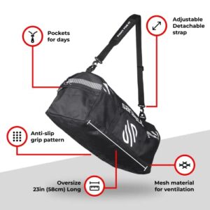 Sanabul Lab Series Mesh Duffel Gym Bag (Black/White, Oversize)