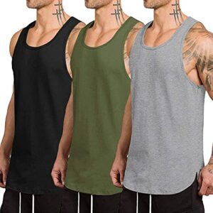 coofandy men's 3 pack quick dry workout tank top gym muscle tee fitness bodybuilding sleeveless t shirt