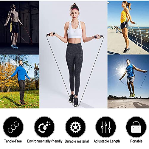 Redify Skipping Rope,Adjustable Jump Rope for Exercise Workout,Fitness Jumprope for Men Women and Kids,Speed Jumping Rope for Cardio and Endurance Training