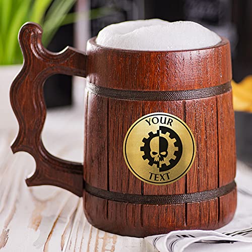 Adeptus Mechanicus Beer Stein, Personalized 40k Wooden Beer Mug, Custom Beer Stein, Gamer Gift, Gamer Tankard, Gift for Men, Gift for Him