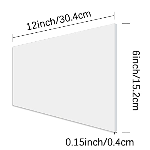 Acrylic Sheet Clear Cast Plexiglass 12x6 inch Square Panel(4mm Thick)- Transparent Plastic Plexi Glass Board for Projects Display, Photo Frame Glass Replacement, DIY Display Projects, Craft, Painting