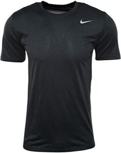 nike men's dry training short sleeve dri-fit workout shirt (white/black/black, medium)
