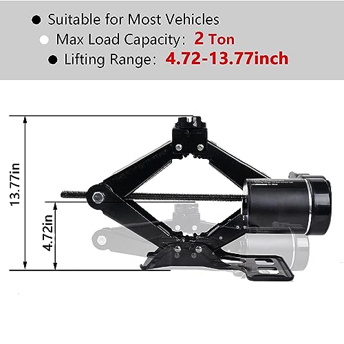 Mautyke Electric Car Jack Kit - Auto Scissor Car Jack Lift 2 Ton Portable Air Floor Jack Quick Vehicle Jack Stand Emergency Tire Repair Tool