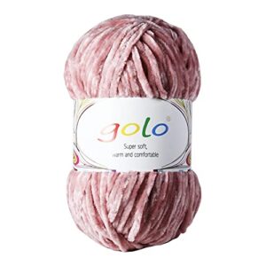 golo chenille yarn for baby blanket yarn 3.5 oz soft chenille yarn for hand knitting (3.0oz, pink-2)