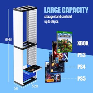Nargos Video Game Storage Stand Tower for PS5/ PS4/ PS3/ Xbox Series S & X/Xbox one Game, Universal Game Disc Holder Vertical Stand Organizer Tower
