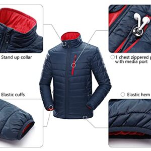 33,000ft Men's Lightweight Packable Insulated Puffer Winter Jacket, Water-Resistant Warm Quilted Down Alternative Puffy Coat