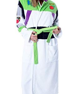 Disney Men's Toy Story Buzz Lightyear Costume Ultra-Soft Fleece Plush Hooded Robe Bathrobe (2X/3X)