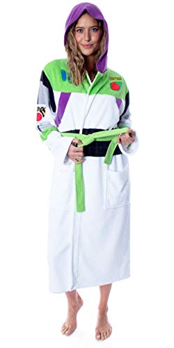 Disney Men's Toy Story Buzz Lightyear Costume Ultra-Soft Fleece Plush Hooded Robe Bathrobe (2X/3X)