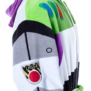 Disney Men's Toy Story Buzz Lightyear Costume Ultra-Soft Fleece Plush Hooded Robe Bathrobe (2X/3X)