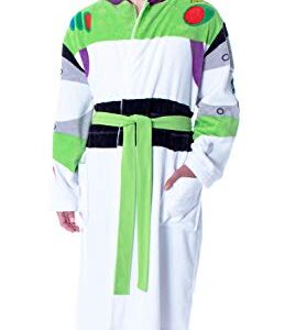 Disney Men's Toy Story Buzz Lightyear Costume Ultra-Soft Fleece Plush Hooded Robe Bathrobe (2X/3X)