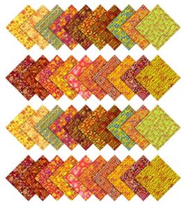 soimoi batik print precut 5-inch cotton fabric quilting squares charm pack diy patchwork sewing craft