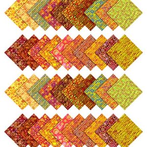 Soimoi Batik Print Precut 5-inch Cotton Fabric Quilting Squares Charm Pack DIY Patchwork Sewing Craft