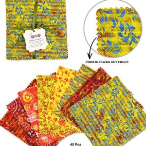 Soimoi Batik Print Precut 5-inch Cotton Fabric Quilting Squares Charm Pack DIY Patchwork Sewing Craft