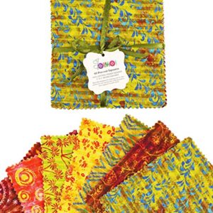 Soimoi Batik Print Precut 5-inch Cotton Fabric Quilting Squares Charm Pack DIY Patchwork Sewing Craft