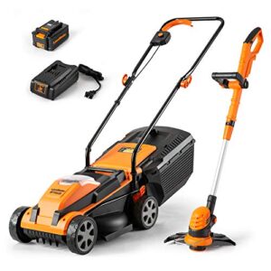 lawnmaster 20vmwgt 24v max 13-inch lawn mower and grass trimmer 10-inch combo with 4.0 ah battery and charger