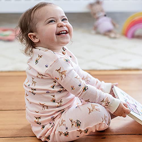 Burt's Bees Baby baby girls Pajamas, Tee Pant 2-piece Pj Set, 100% Organic Cotton and Toddler Pajama Bottoms, Oh Deer, 7 Years US