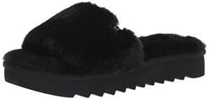 koolaburra by ugg women's fuzz-ah slipper, black, 11