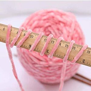 4 Skeins Chenille Yarn, Blanket Yarn for Knitting Chenille Velvet Fancy Yarn for Crochet Weaving DIY Craft Total Length 4×180m (4×190yds, 4×100g) (Brown)