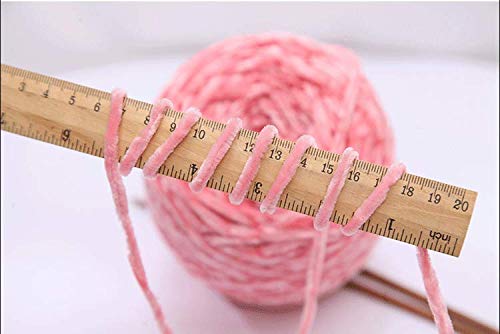 4 Skeins Chenille Yarn, Blanket Yarn for Knitting Chenille Velvet Fancy Yarn for Crochet Weaving DIY Craft Total Length 4×180m (4×190yds, 4×100g) (Purplish Red)