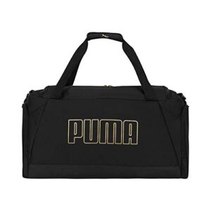 PUMA unisex adult Evercat Accelerator Duffel Bags, Black/Gold, One-Size US