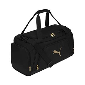 PUMA unisex adult Evercat Accelerator Duffel Bags, Black/Gold, One-Size US