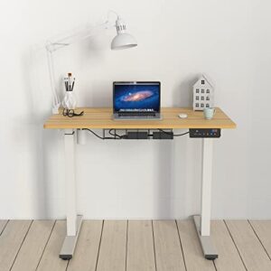 SHW Memory Preset Electric Height Adjustable Standing Desk, 40 x 24 Inches, Oak