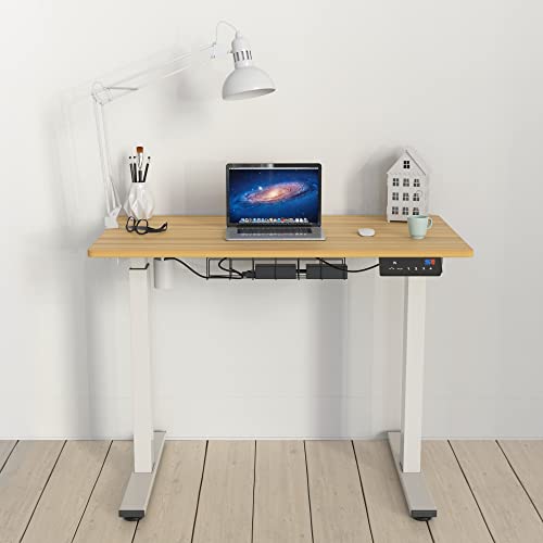 SHW Memory Preset Electric Height Adjustable Standing Desk, 40 x 24 Inches, Oak