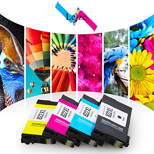 Leize Remanufactured Ink Cartridge Replacement for Epson 822XL 822 XL use for Workforce Pro WF-3820 WF-4820 WF-4830 WF-4833 WF-4834 Printer (Black Cyan Magenta Yellow,4-Pack)