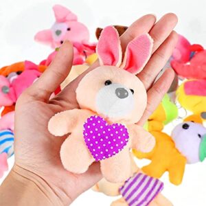 Skylety 50 Pieces Mini Stuffed Animals Safari Plush Animal Toys Cute Tiny Plush Keychain Animals Decoration for Christmas Tree Stocking Stuffing Xmas Party Favors (Cartoon Animals)