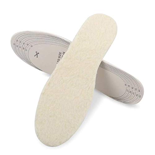 Cut to Size Fluffy Cozy Warm Shoe Insole with Size Chart - Cut-to-fit Breathable Adjusting Wool Insole One Size Fits All for Women and Men - Super Soft Wool Shoe Pads for Cold Weather (3 PCS)