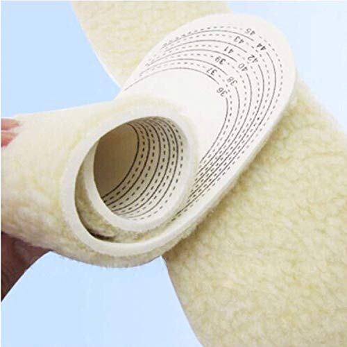 Cut to Size Fluffy Cozy Warm Shoe Insole with Size Chart - Cut-to-fit Breathable Adjusting Wool Insole One Size Fits All for Women and Men - Super Soft Wool Shoe Pads for Cold Weather (3 PCS)