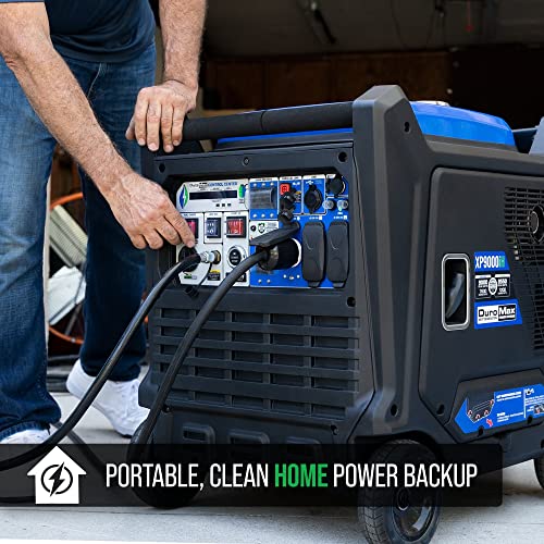 DuroMax XP9000iH 9000-Watt 459cc Dual Fuel Digital Inverter Hybrid Portable Generator, Blue