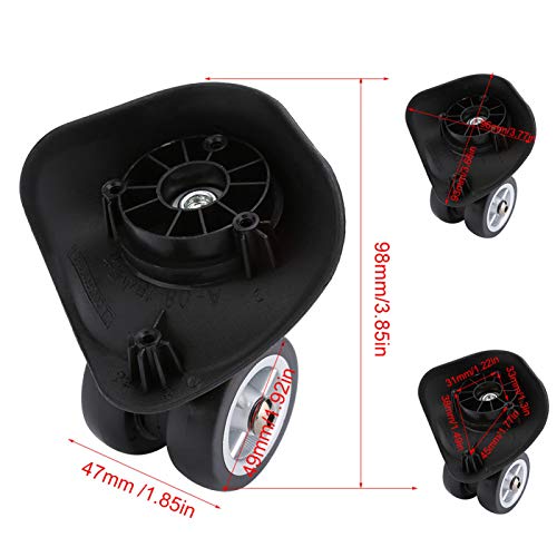 Suitcase Wheel 2Pcs Universal PVC Luggage Swivel Casters Wheels Luggage Suitcase Trolley Wheels