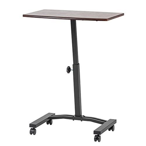 IRIS USA LTC Single 1 Rolling Workstation Table and Podium, Brown