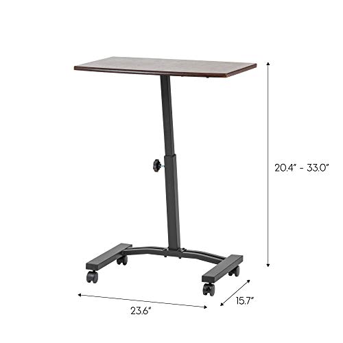 IRIS USA LTC Single 1 Rolling Workstation Table and Podium, Brown